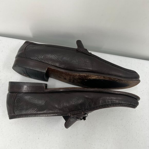 Bruno Magli 10.5M Brown Leather Bit Loafers - Picture 9 of 13